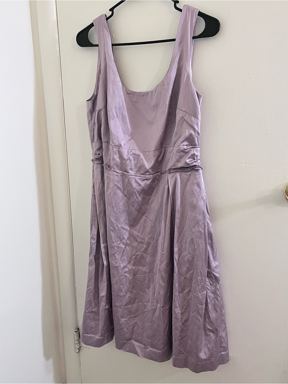 Ann Taylor Lavender A-Line Formal Dress 14 Sleeveless Pockets 40” Length
